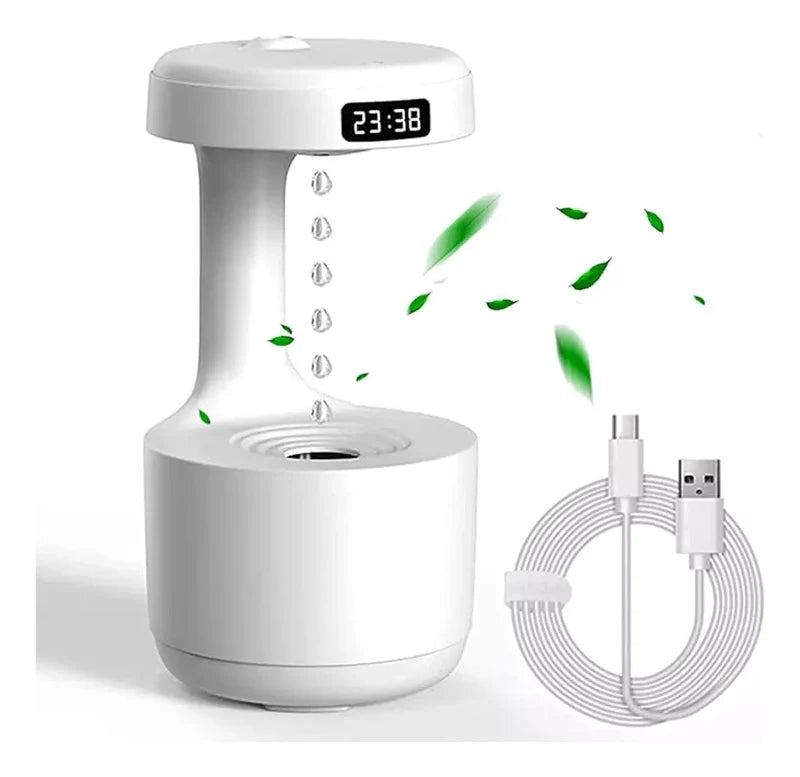 Humidificador Antigravedad com Reloj LED